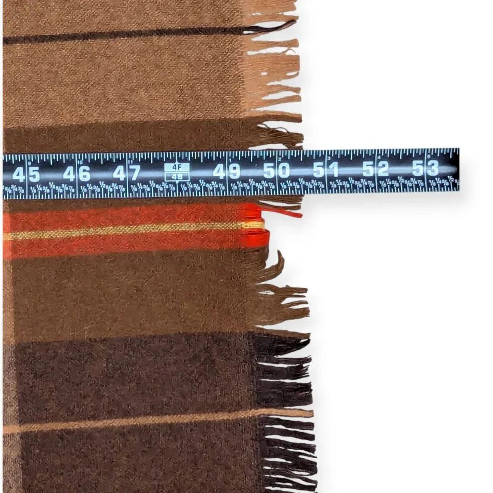 Vintage Stix Baer & Fuller 100% Merino Wool Handwoven Men's Scarf with Fringe